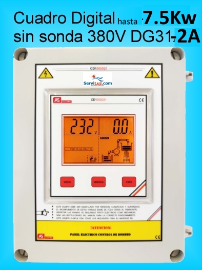 Cuadro Electrico Digital para Bombas Hasta 7.5 Kw Trifasico DG31-2-A